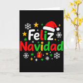Carte Chemise de pyjama Feliz Navidad, espagnol mexicain (Fleur jaune)