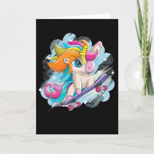 Carte Chemise de skateboard licorne pour filles et femme