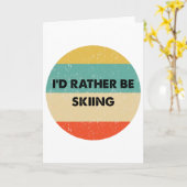Carte Chemise de skieur Je préférerais skier (Fleur jaune)