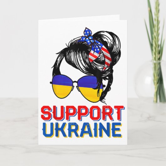 Carte Chemise de soutien à l'Ukraine Femme Drapeau Améri (Devant)