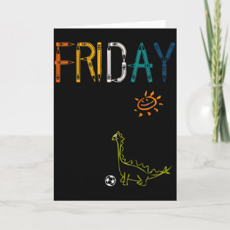 Carte Chemise de vendredi drôle dinosaure vintage Jours 
