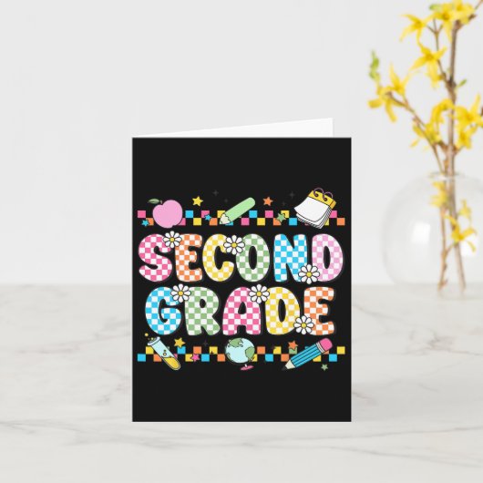 Carte Chemise Deuxième Année Vibes 2e Rétro Rentree Scol (Fleur jaune)