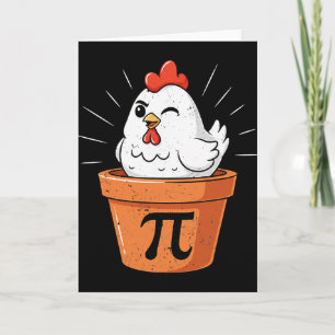 Carte Chemise drôle de poulet Pot Pi Jour Tarte Math Lov