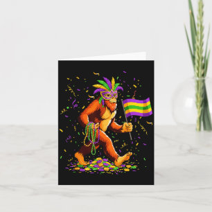 Carte Chemise drôle Mardi Gras Bigfoot Sasquatch Mardi