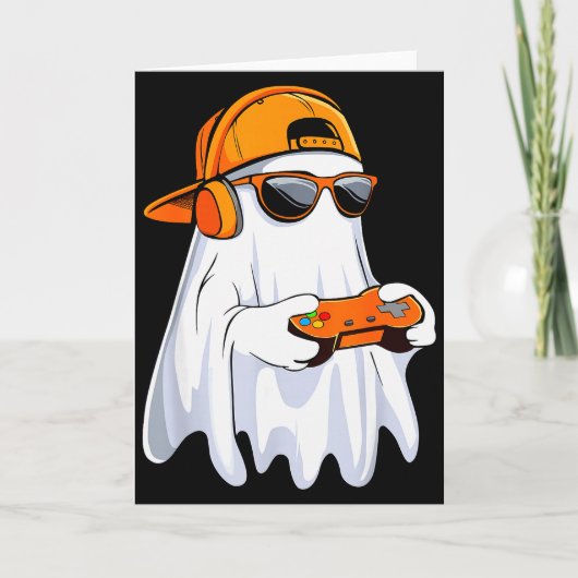 Carte Chemise Halloween Fantôme Joueur Vidéo Jeux Garçon (Devant)