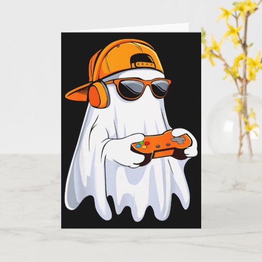 Carte Chemise Halloween Fantôme Joueur Vidéo Jeux Garçon (Fleur jaune)