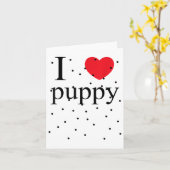 Carte Chemise Je t'aime chiot Chien Propriétaire de chie (Fleur jaune)