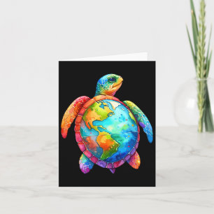 Carte Chemise Jour de la Terre Tortue de Mer Sauvez la P