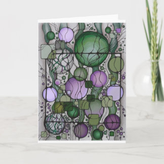 Carte Chemise Neurographique Art Vert Violet Abstrait Sp