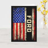 Carte Chemise Nom de Famille Ford Ford Nom Drapeau Améri (Fleur jaune)