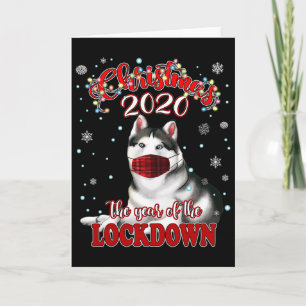 Carte Chemise pour chien Husky sibérien de Noël Confinem