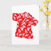 Carte Chemise rouge Hibiscus Aloha (Fleur jaune)