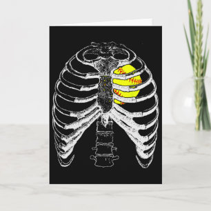 Carte Chemise Softball Heart In Ribcage - Softba Hallowe