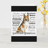Carte Chemise T Sheltie Traits (Fleur jaune)