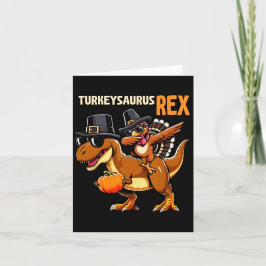Carte Chemise Thanksgiving Pour Enfants Turkeysaurus Rex (Devant)