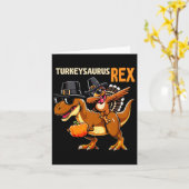 Carte Chemise Thanksgiving Pour Enfants Turkeysaurus Rex (Fleur jaune)