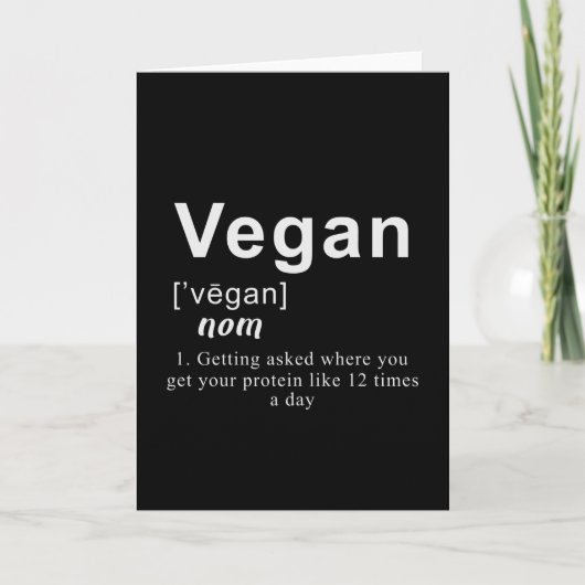 Carte Chemise Vegan Funny - Définition Vegan (Devant)