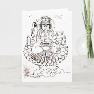 Carte Chemise vintage Lord Ganesha Hindouisme Yoga _