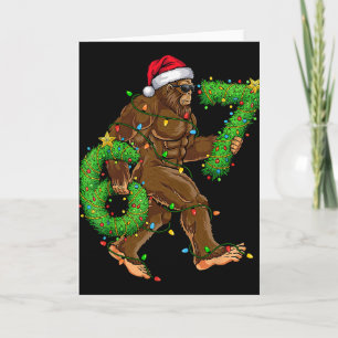 Carte Chemises de Noël drôles Six Sept 6 7 Meme Bigfoot