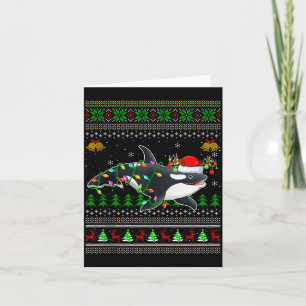 Carte Chemises de Noël laides de baleine orque Santa Ani