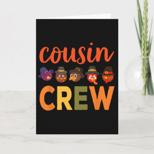 Carte Chemises de Thanksgiving pour garçons cousins donn
