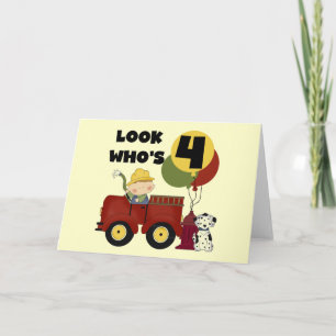 Carte Chemises et cadeaux Fireman 4ème anniversaire