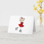 Carte Chemises et cadeaux Red Dress Figure Skater (Fleur jaune)