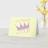 Carte Chemises Princess Crown 4th Birthday (Fleur jaune)