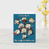 Carte Chemistry Caffeine Molecule Funny Science Geek Cof (Fleur jaune)
