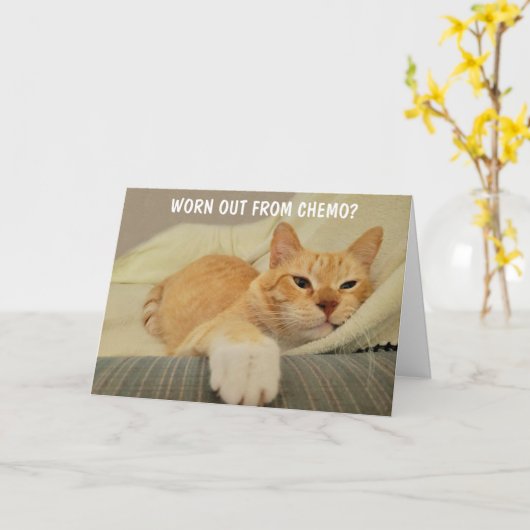 Carte Chemo Support Cute Cat (Fleur jaune)