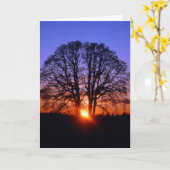 Carte Chêne au coucher du soleil (Fleur jaune)