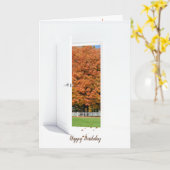 Carte Chêne d'automne à l'occasion d'un anniversaire à p (Fleur jaune)