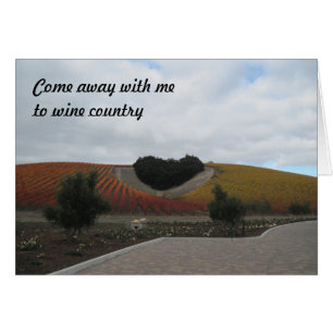 Carte : Chêne en forme de coeur en vignoble