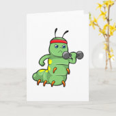 Carte Chenille à l'entraînement de force avec haltère (Fleur jaune)