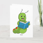 Carte Chenille à Reading avec livre (Dos)
