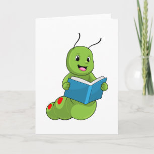 Carte Chenille à Reading avec livre