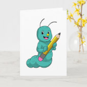 Carte Chenille au crayon (Fleur jaune)