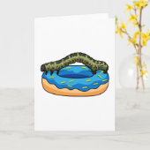 Carte Chenille au Donut (Fleur jaune)