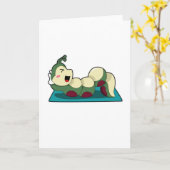 Carte Chenille au entraînement de fitness (Fleur jaune)