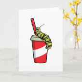 Carte Chenille avec boisson (Fleur jaune)