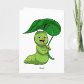 Carte Chenille avec feuille en parasol (Dos)
