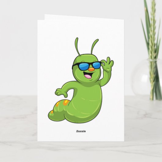 Carte Chenille avec lunettes de soleil (Dos)