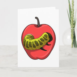 Carte Chenille avec pomme