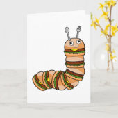 Carte Chenille comme Cheeseburger avec Boeuf & Salade (Fleur jaune)