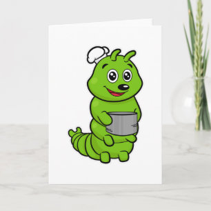 Carte Chenille comme cuisinier avec marmite