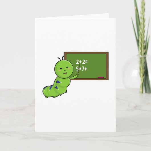Carte Chenille comme enseignant avec tableau noir (Devant)
