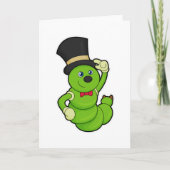 Carte Chenille comme marié avec chapeau (Devant)