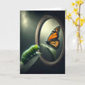 Carte Chenille d'anniversaire avec un papillon monarque (Fleur jaune)