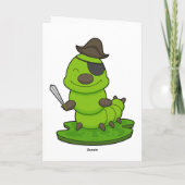 Carte Chenille en pirate avec épée (Dos)