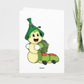 Carte Chenille étudiant avec cartable (Dos)